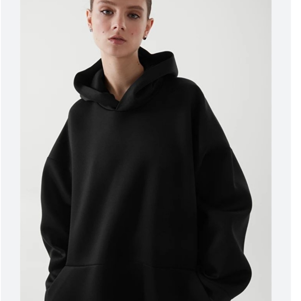 COS oversized black pullover hoodie sweater
